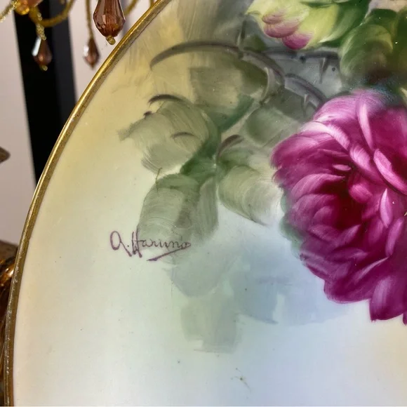 Noritake Hand Painted 8.5”Plate Decor Pink Roses Gold Rim Japan - Picture 3 of 8